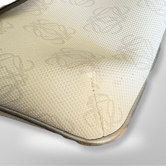 Auth LOEWE Anagram - Silver and Light gray White PVC Leather Women's Tote Bag - Picture 5 of 11